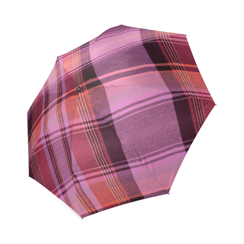 PINK PLAID Foldable Umbrella (Model U01)