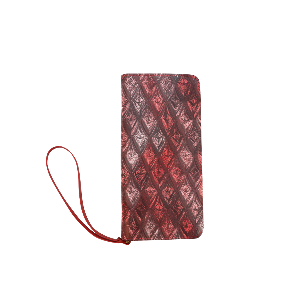 rhombus, diamond patterned red Women's Clutch Wallet (Model 1637)