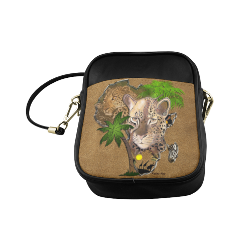 cheetahs on suede texture Sling Bag (Model 1627)