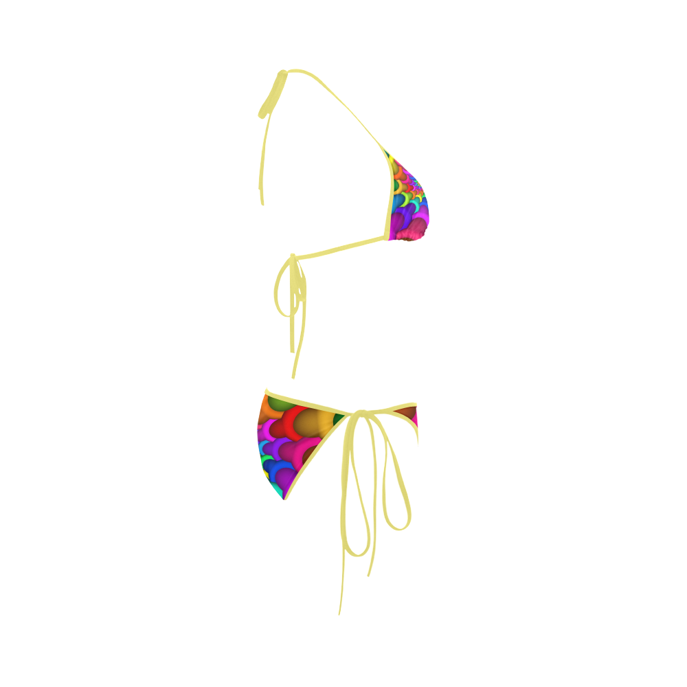 Psychedelic Rainbow Spiral Custom Bikini Swimsuit