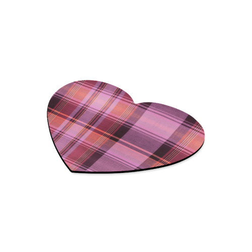 PINK PLAID Heart-shaped Mousepad