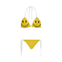 Happy Yellow Smiley Custom Bikini Swimsuit