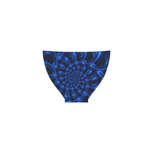 Glossy Blue Spiral Fractal Custom Bikini Swimsuit