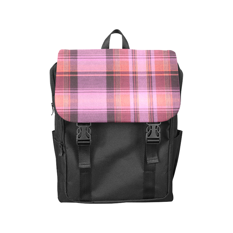 PINK PLAID Casual Shoulders Backpack (Model 1623)
