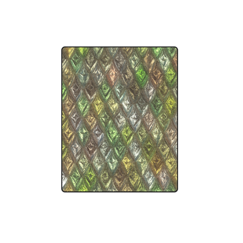 rhombus, diamond patterned green Blanket 40"x50"