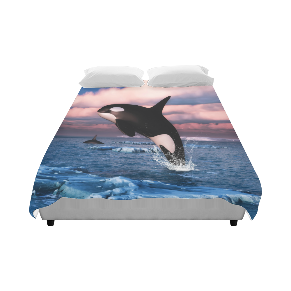 Killer Whales In The Arctic Ocean Duvet Cover 86"x70" ( All-over-print)