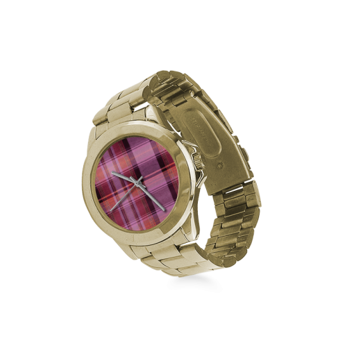 PINK PLAID Custom Gilt Watch(Model 101)