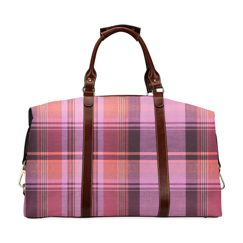 PINK PLAID Classic Travel Bag (Model 1643)