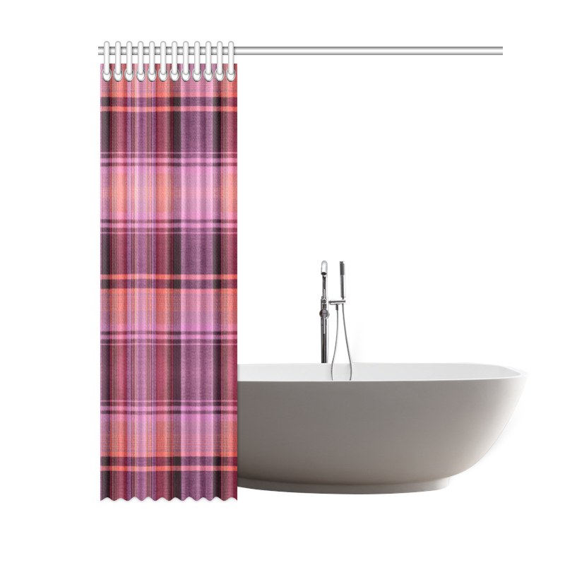 PINK PLAID Shower Curtain 60"x72"