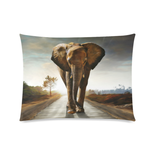 The Elephant Custom Zippered Pillow Case 20"x26"(Twin Sides)
