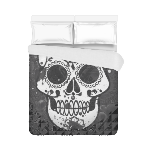 black and white Skull Duvet Cover 86"x70" ( All-over-print)