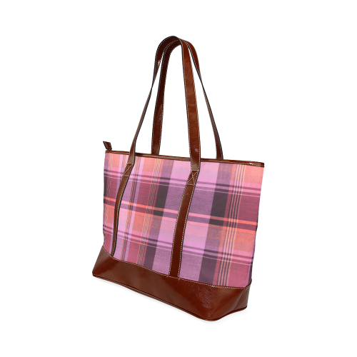 PINK PLAID Tote Handbag (Model 1642)
