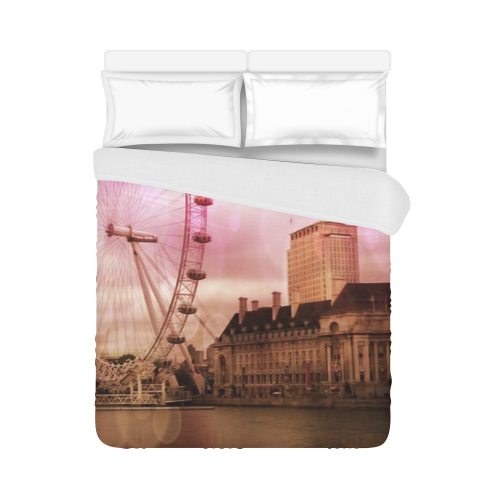 Travel-London, pink Duvet Cover 86"x70" ( All-over-print)