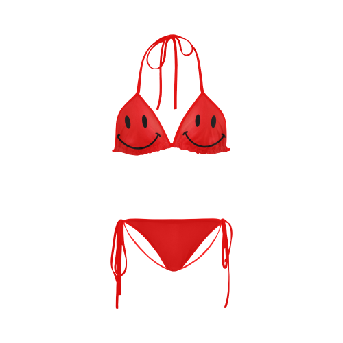 Happy Red Smiley Custom Bikini Swimsuit