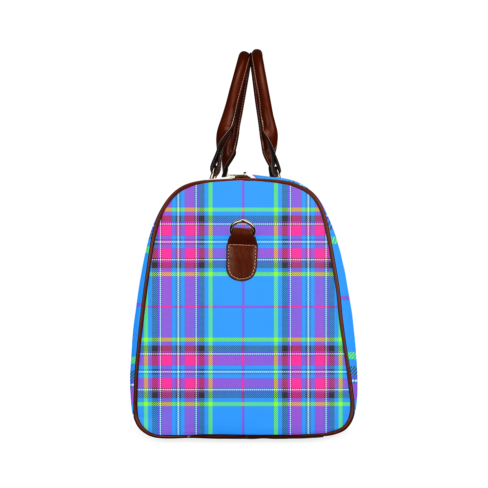 TARTAN-BLUE Waterproof Travel Bag/Small (Model 1639)