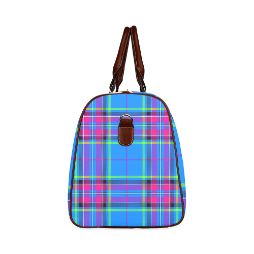 TARTAN-BLUE Waterproof Travel Bag/Small (Model 1639)