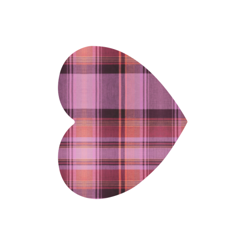 PINK PLAID Heart-shaped Mousepad