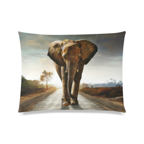 The Elephant Custom Zippered Pillow Case 20"x26"(Twin Sides)