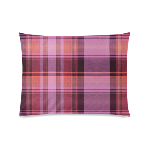 PINK PLAID Custom Zippered Pillow Case 20"x26"(Twin Sides)
