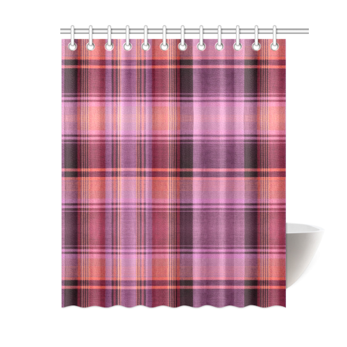 PINK PLAID Shower Curtain 60"x72"