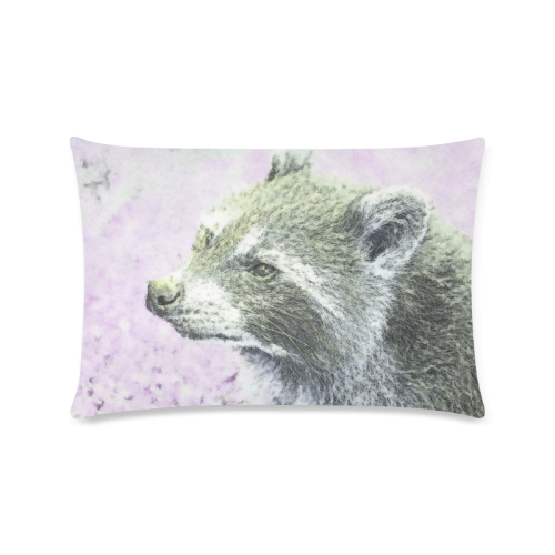 sketched racoon Custom Zippered Pillow Case 16"x24"(Twin Sides)