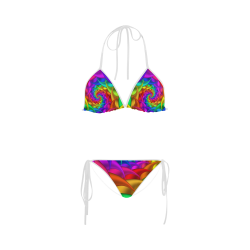 Psychedelic Rainbow Spiral Custom Bikini Swimsuit