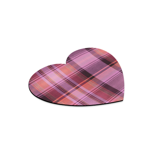 PINK PLAID Heart-shaped Mousepad