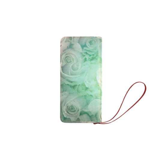 Green flowers Women's Clutch Wallet (Model 1637)