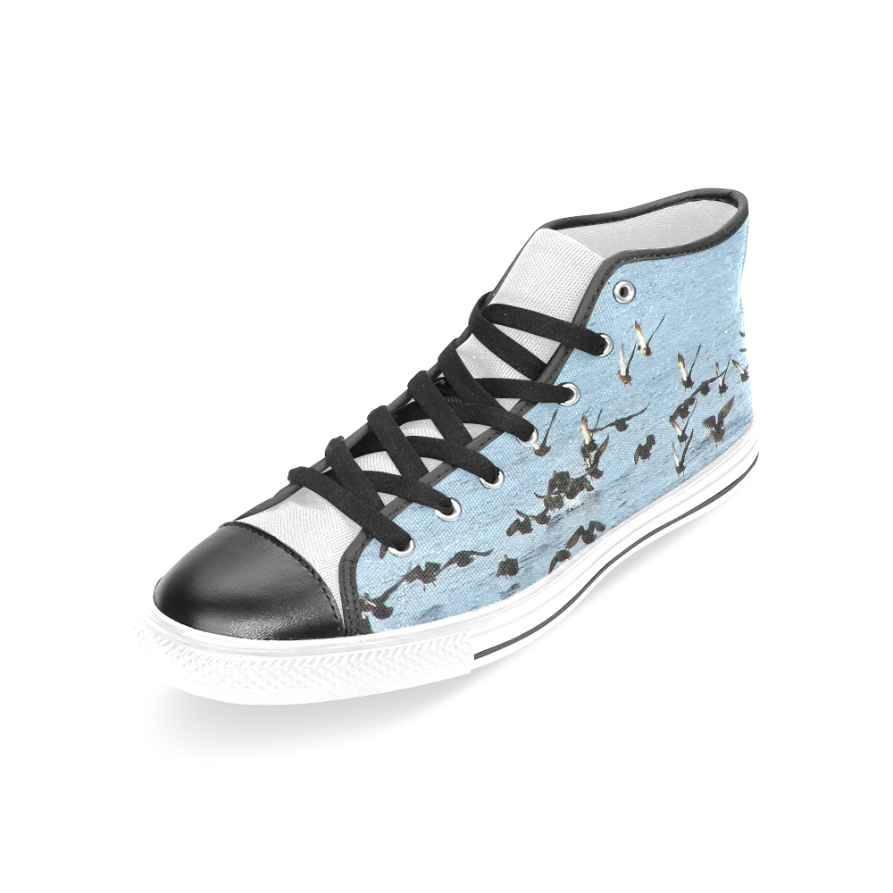 Flock Off Women's Classic High Top Canvas Shoes (Model 017)