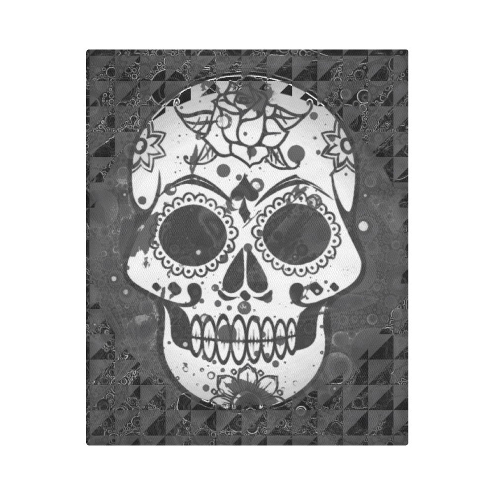 black and white Skull Duvet Cover 86"x70" ( All-over-print)