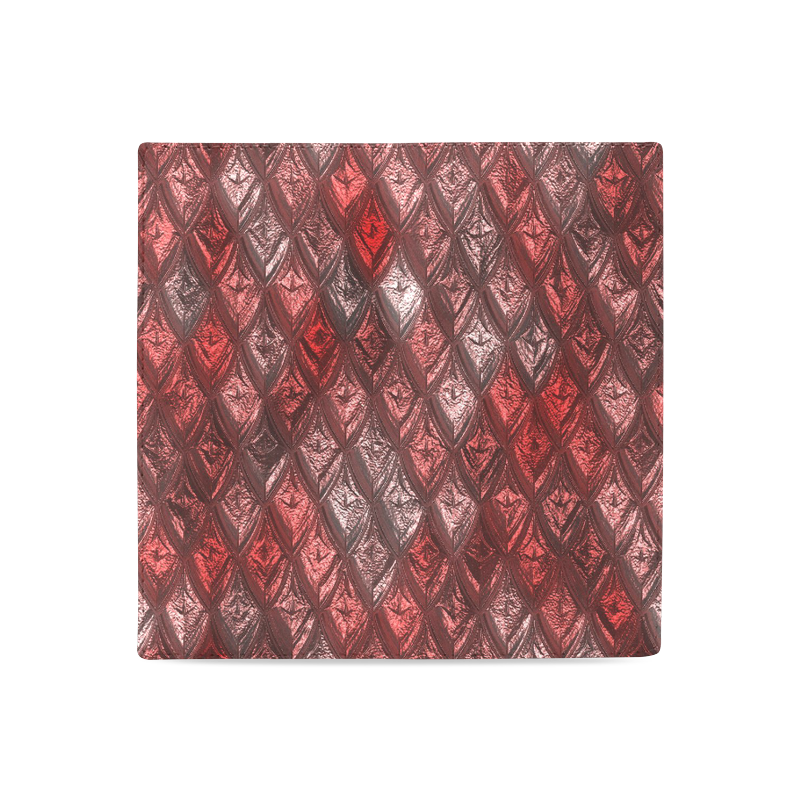 rhombus, diamond patterned red Women's Leather Wallet (Model 1611)