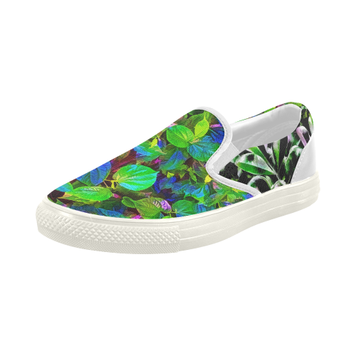 Foliage #7 - Jera Nour Women's Slip-on Canvas Shoes (Model 019)