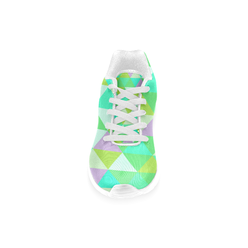 Green Geometric Triangle Pattern Men’s Running Shoes (Model 020)