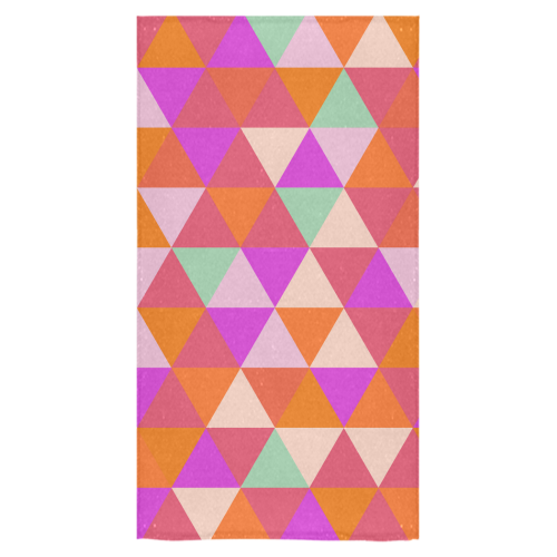 Orange Geometric Triangle Pattern Bath Towel 30"x56"