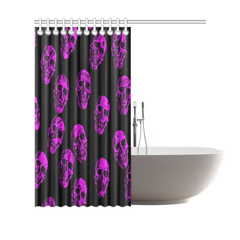 purple skulls Shower Curtain 69"x70"