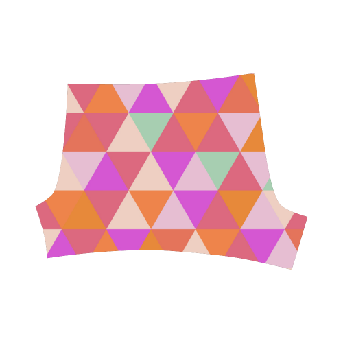 Orange Geometric Triangle Pattern Briseis Skinny Shorts (Model L04)