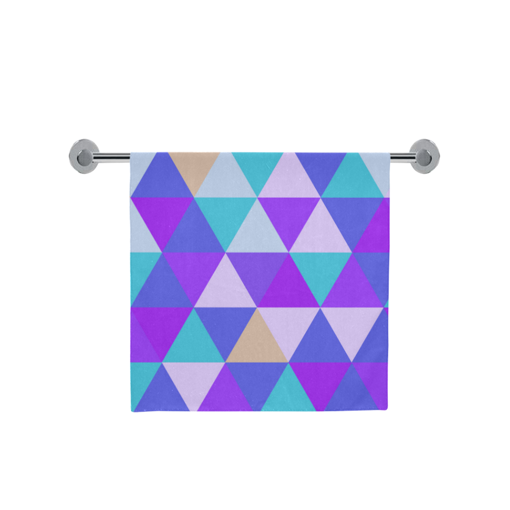 Purple Geometric Triangle Pattern Bath Towel 30"x56"