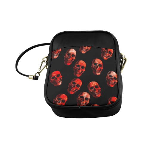 skulls red Sling Bag (Model 1627)