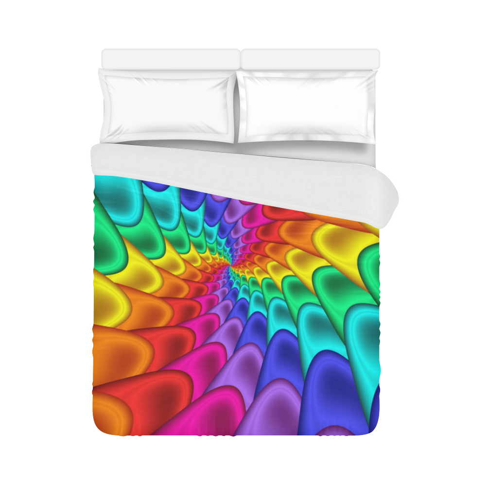 Psychedelic Rainbow Spiral Duvet Cover 86"x70" ( All-over-print)