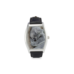 sleeping koala Barrel Style Leather Strap Watch(Model 207)