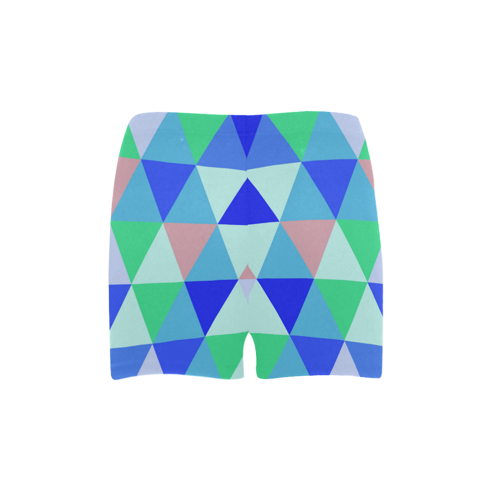 Blue Geometric Triangle Pattern Briseis Skinny Shorts (Model L04)