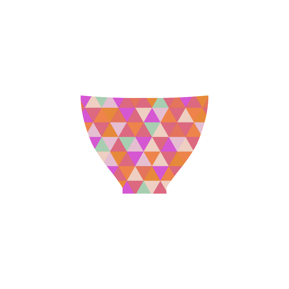 Orange Geometric Triangle Pattern Custom Bikini Swimsuit