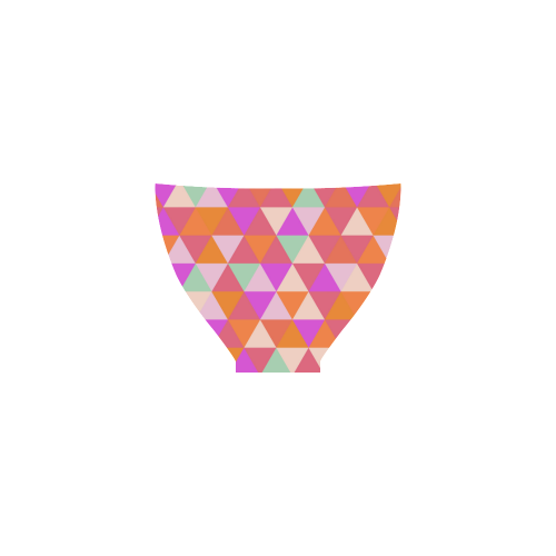 Orange Geometric Triangle Pattern Custom Bikini Swimsuit