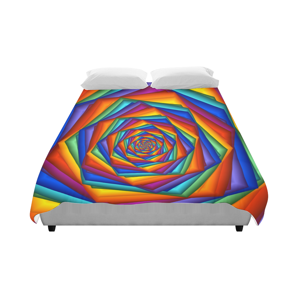 Psychedelic Rainbow Spiral Duvet Cover 86"x70" ( All-over-print)