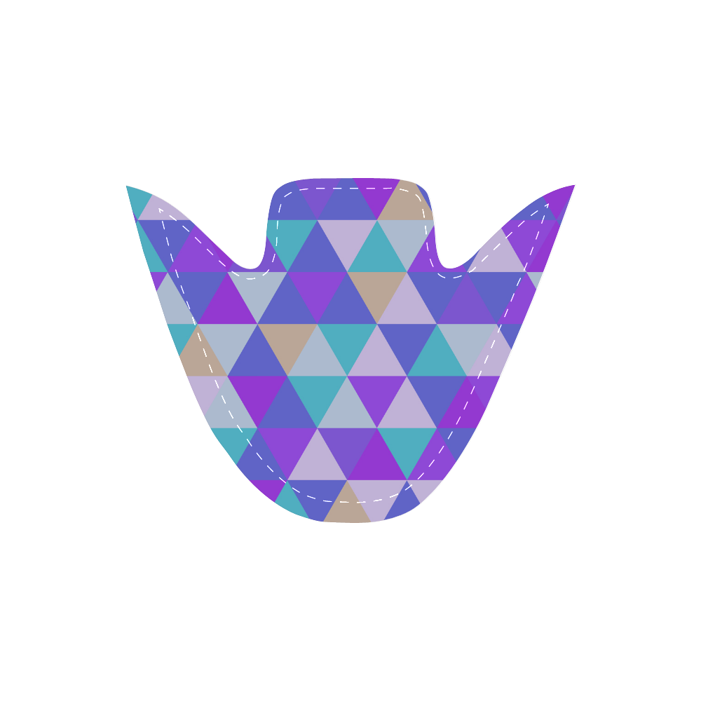 Purple Geometric Triangle Pattern Women's Slip-on Canvas Shoes (Model 019)