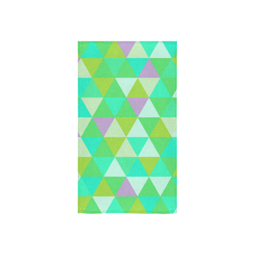 Green Geometric Triangle Pattern Custom Towel 16"x28"