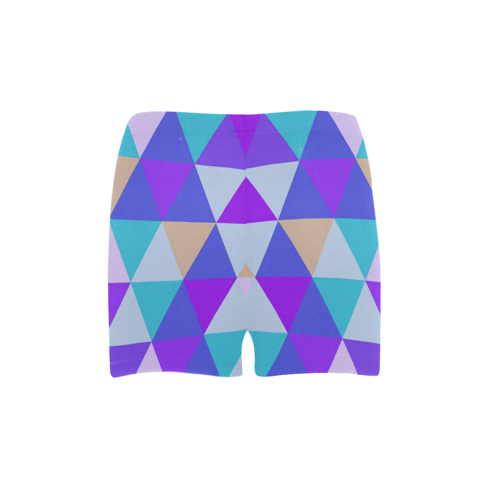 Purple Geometric Triangle Pattern Briseis Skinny Shorts (Model L04)