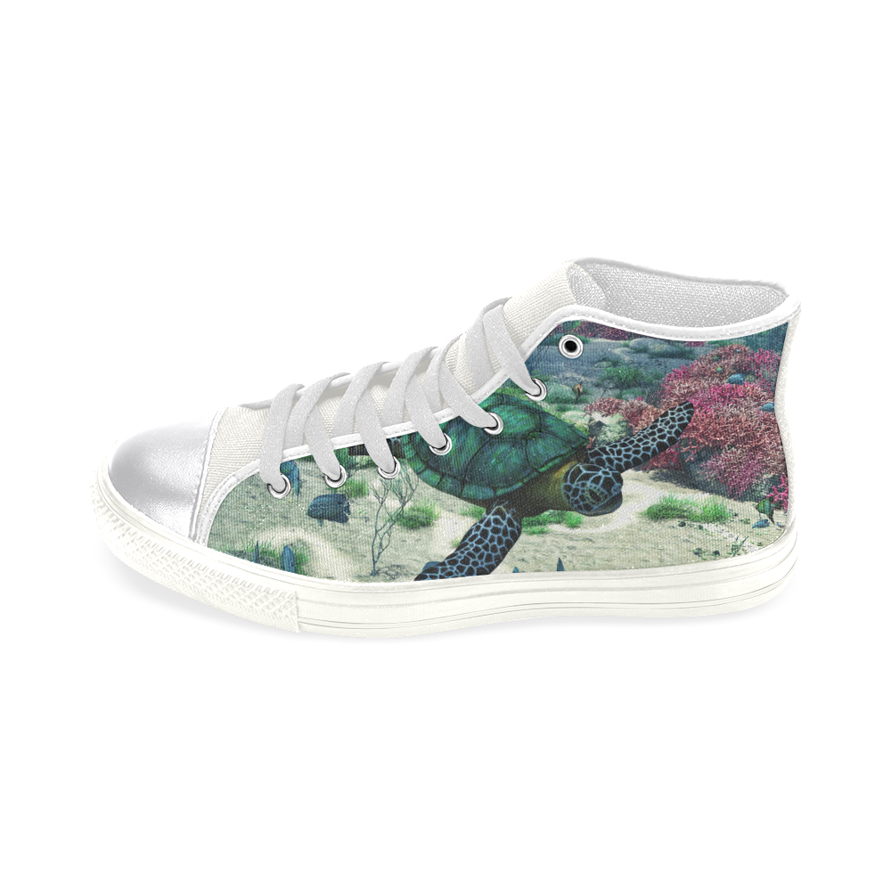 Sea Turtle Women's Classic High Top Canvas Shoes (Model 017)