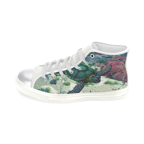 Sea Turtle Women's Classic High Top Canvas Shoes (Model 017)