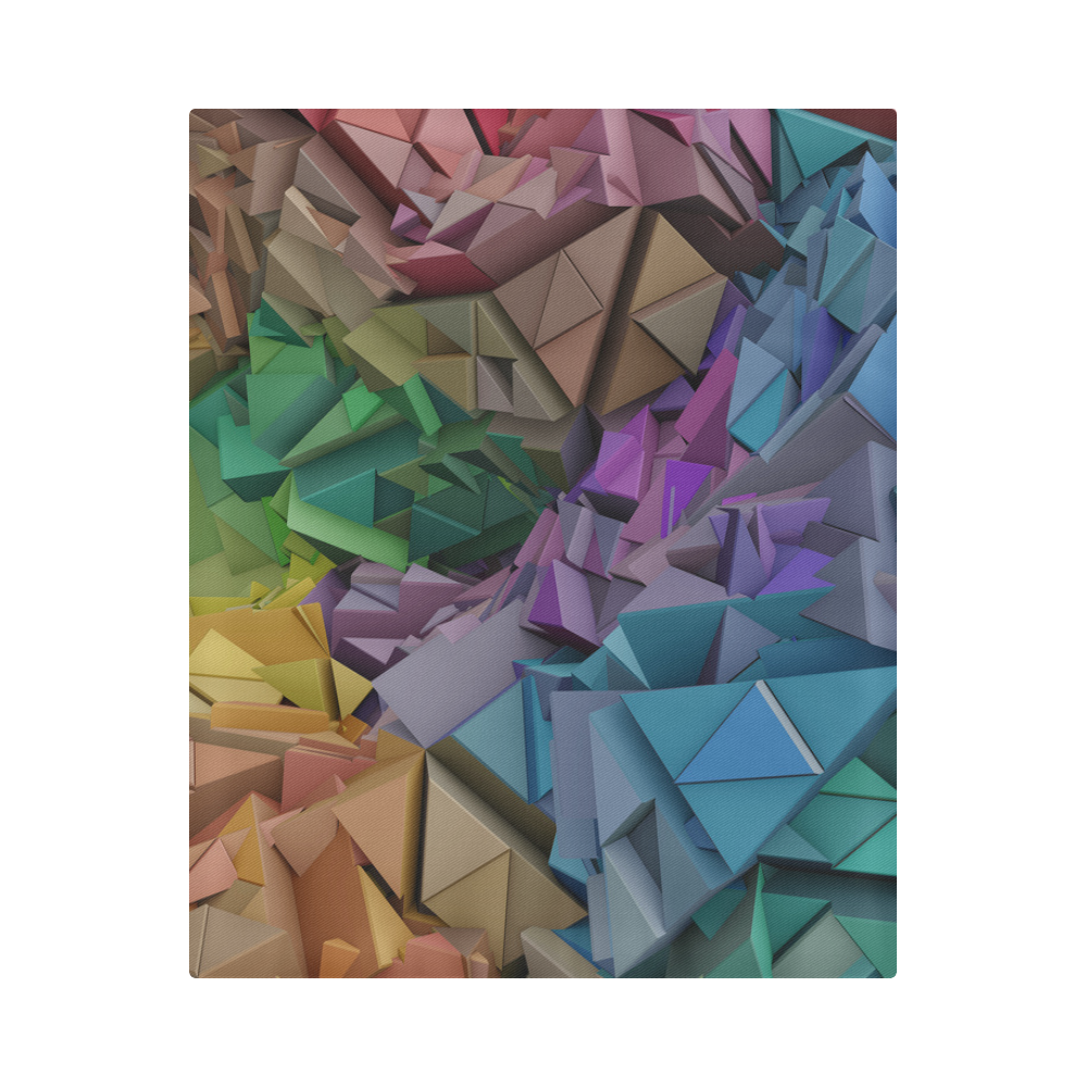 Colorful 3d Abstract Low Poly Duvet Cover 86"x70" ( All-over-print)